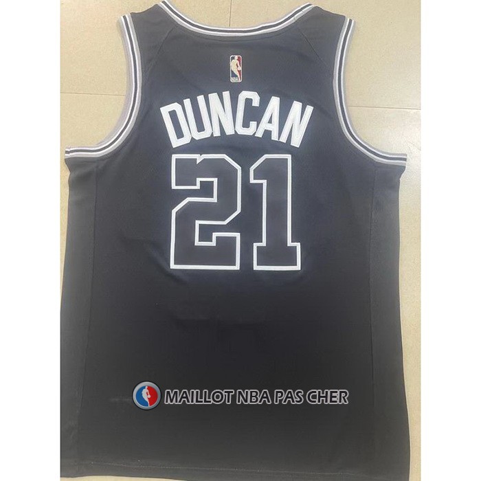 Maillot San Antonio Spurs Tim Duncan NO 21 Statement 2022-23 Noir
